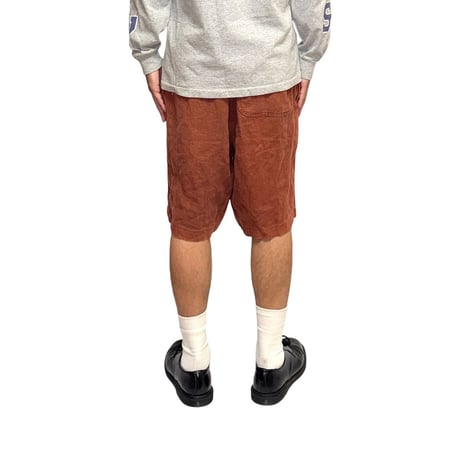【USED】90's Paul Smith Garment-Dyed Linen Shorts Rust Tone