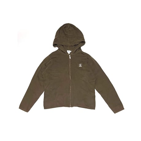 【USED】90's CK Calvin Klein Jeans COTTON RIB KNIT ZIP-UP PARKA