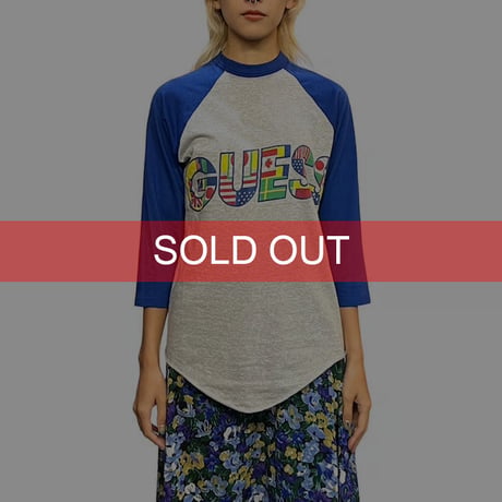 【USED】80'S GUESS RAGLAN SLEEVE T-SHIRT