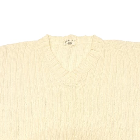 【USED】HELMUT LANG 1997AW V-NECK COMMANDO KNIT SWEATER ÉCRU