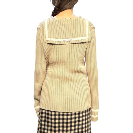 【USED】90's-00's JPG JEAN’S BY GAULTIER Sailor-Collar Double-Zip Rib Knit Jacket