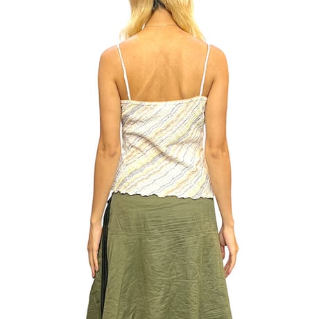 【DEAD STOCK】90'S BIAS PATTERN PALE COLOR CAMISOLE