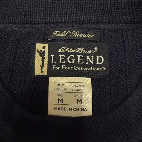 【USED】00's Eddie Bauer Legend Field Sweater NAVY