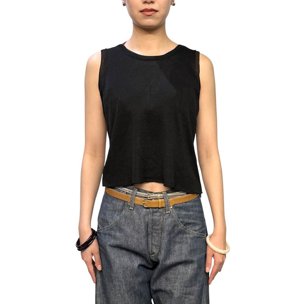 USED】00's JIL SANDER Sheer Viscose Knit Tank T