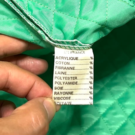 【DEAD STOCK】90's PRINCESSE WALLY QUILTED MINI SKIRT GREEN