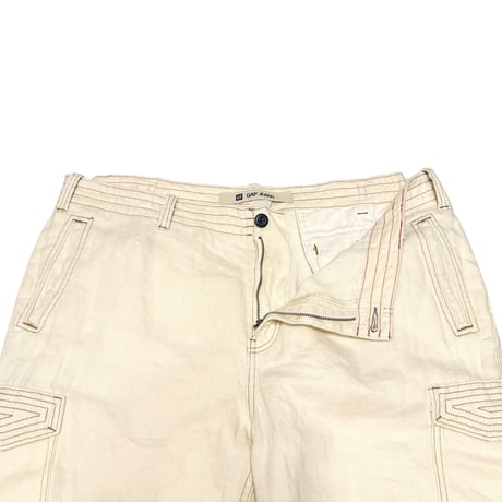 【USED】00's GAP JEANS Wide-Leg Linen Cargo Pants Off-White