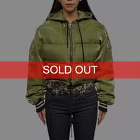 【USED】90's Junior Gaultier Cropped Hooded Puffer Jacket Olive Green
