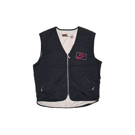 【USED】90's NIKE "Just Do It" Embroidery Reversible Vest