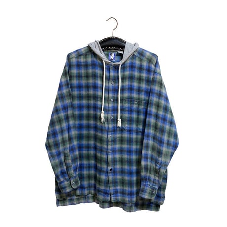 【USED】90'S TODAYS NEWS HOODED FLANNEL SHIRT
