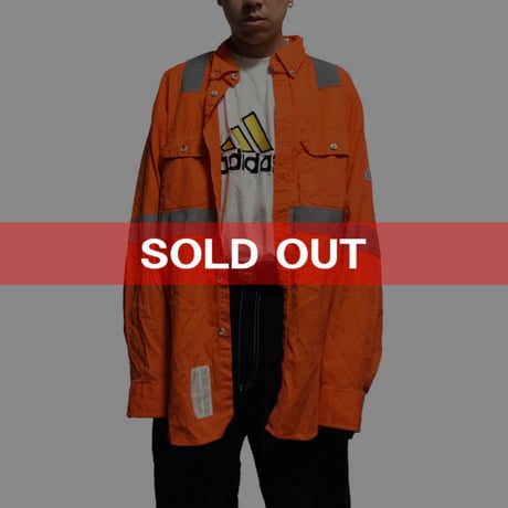 【USED】OVERSIZED SAFETY REFLECTIVE WORK SHIRT ORANGE
