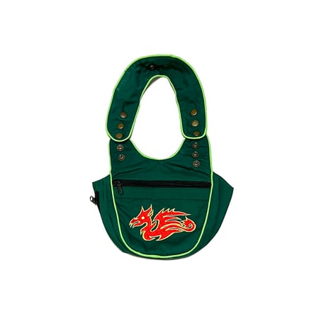 【USED】80's-90's NEPAL RAVE BODY BAG with DRAGON EMBROIDERY