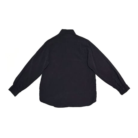 【USED】90's Bobby Chan SILK SHIRT SLATE BLACK
