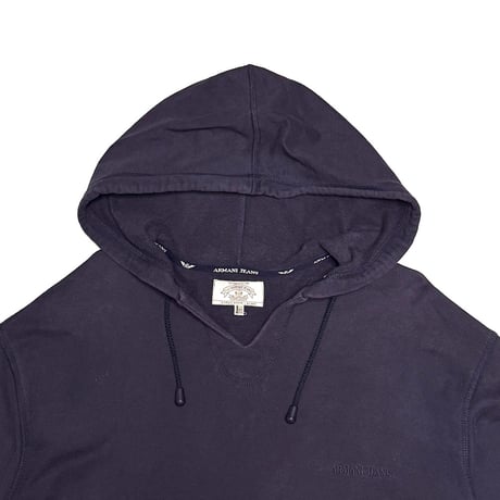 【USED】90's ARMANI JEANS Skipper Hooded Sweatshirt