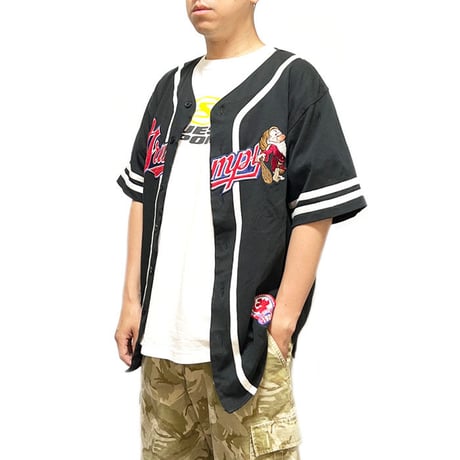 【USED】90'S-00'S DISNEYLAND "SNOW WHITE GRUMPY" BASEBALL SHIRT