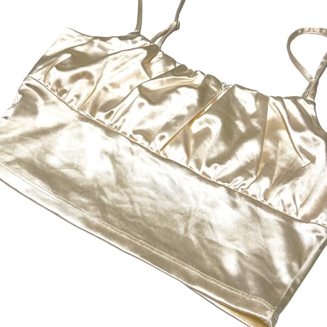 【USED】00's SATIN BUSTIER CHAMPAGNE COLOR