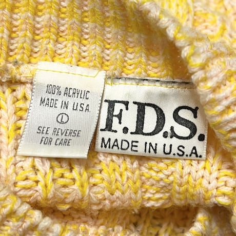 【USED】90'S F.D.S. EGG COLOR KNIT SWEATER