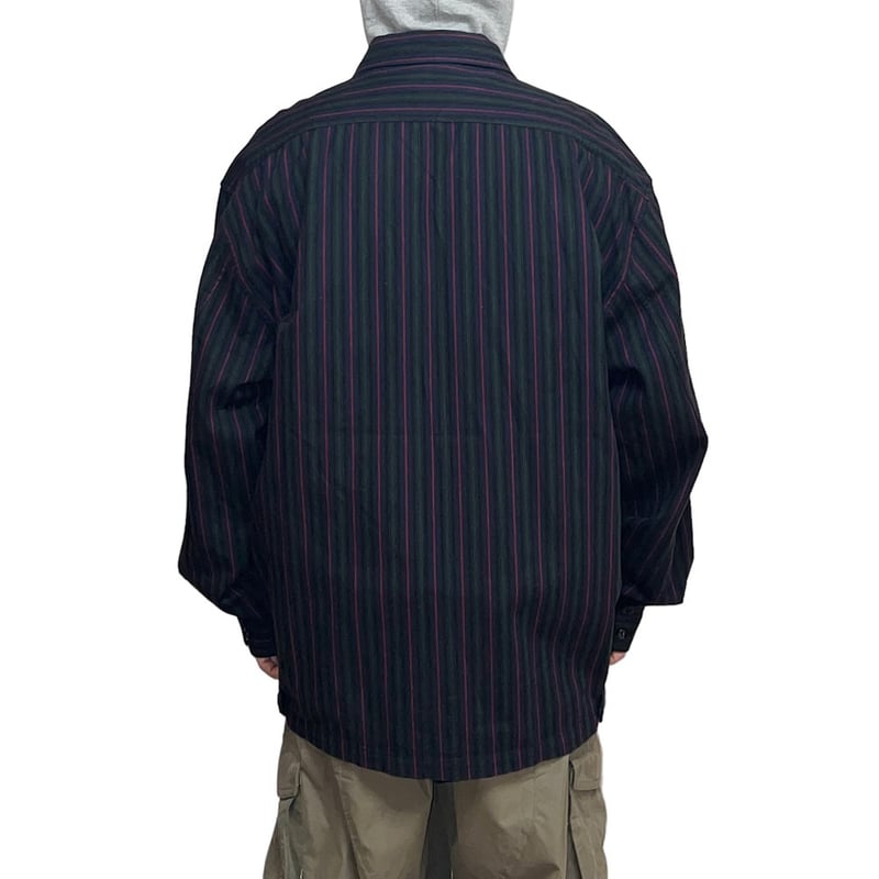 USED】80's OLD STUSSY STRIPE OVERSIZED DRIZZLER USED】80's OLD STUSSY STRIPE OVERSIZED DRIZZLER