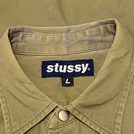 【USED】90s STUSSY SNAP BUTTON SHIRT