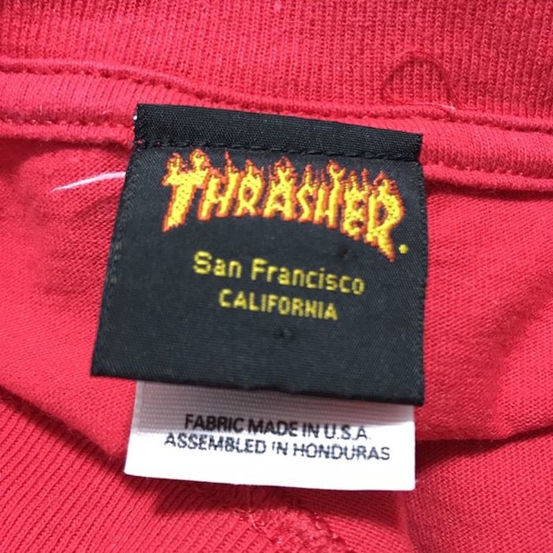 USED】00'S THRASHER FIRE LOGO T-SHIRT | KONBINI