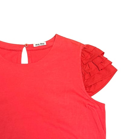 【USED】2010's miu miu Tiered Ruffle Puff Sleeve Top