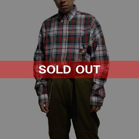 【USED】90'S DISNEY MICKEY CHECK SHIRT