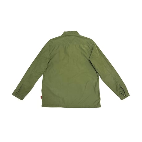 【USED】00's OAKLEY RED TAG COTTON HERRINGBONE SHIRT OLIVE