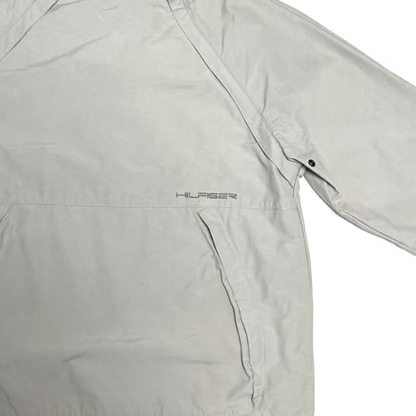 【USED】00's TOMMY HILFIGER Asymmetric Zip Anorak Jacket Fade Grey