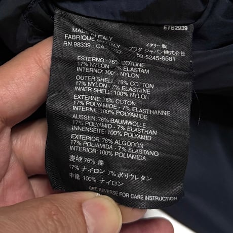 【USED】00's PRADA SPORT Reversible Cotton Nylon Jacket Faded Black
