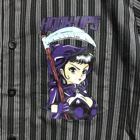 【DEAD STOCK】90'S HOOK-UPS WITCH SHIRT