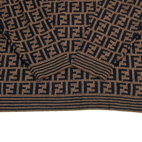 【USED】80'S-90'S FENDI ZUCCA MONOGRAM HI-NECK SWEATER