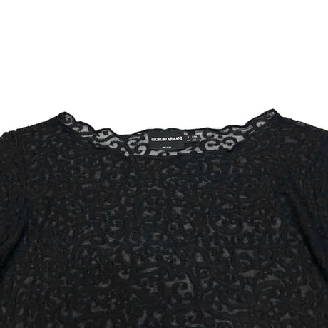 【USED】00's GIORGIO ARMANI ART NOUVEAU STYLE LACE L/S TOP