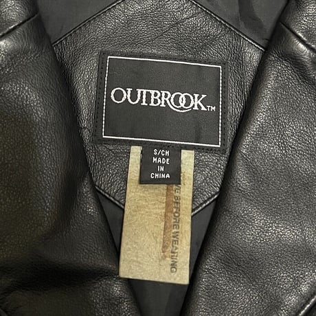 【USED】00'S OUTBROOK LEATHER JACKET BLACK