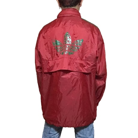 【USED】90'S ADIDAS NYLON JACKET RED