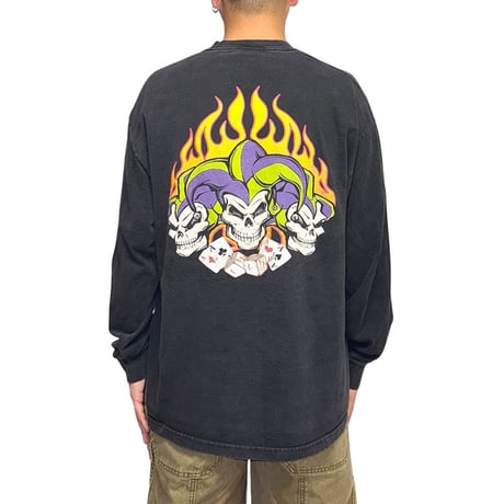 【USED】00's TOP HEAVY SKULL JOKER L/S T-SHIRT