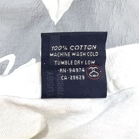 【USED】90'S STUSSY SPLASH "X" L/S T-SHIRT WHITE