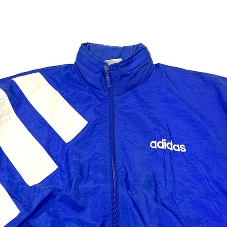 【USED】90'S ADIDAS PERFORMANCE LOGO NYLON TRACK JACKET BLUE