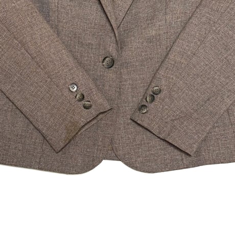 【USED】90's Personal Petites Tailored Jacket Mixed Grey Brown with Sharp Lapel