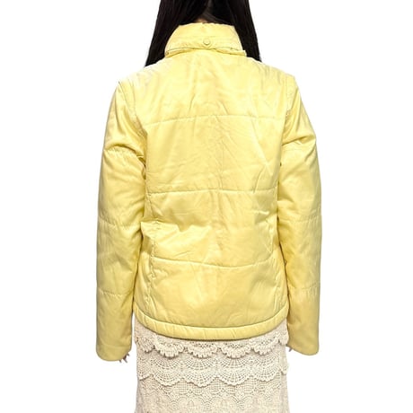 【USED】00's NIKE Detachable Sleeve Puffer Jacket Pastel Yellow