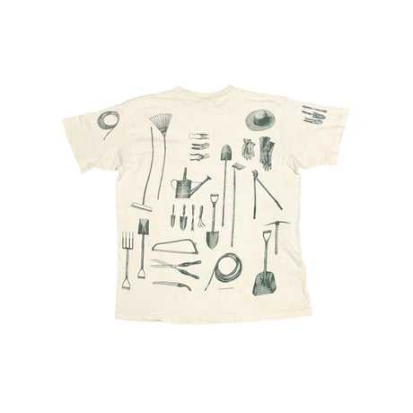 【USED】90's rel-e-vant Gardening Gear All Over Print T-shirt