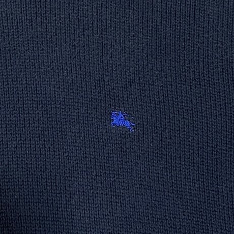 【USED】90'S BURBERRYS COTTON KNIT SWEATER NAVY