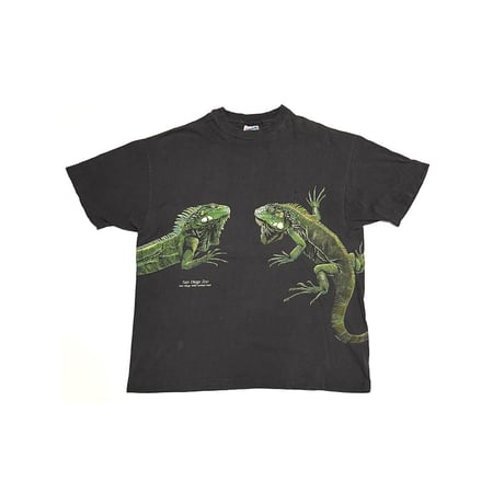 【USED】90's San Diego Zoo GREEN IGUANAS T-SHIRT