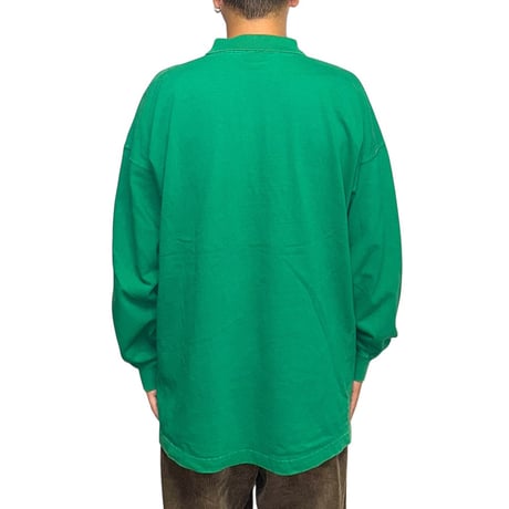 【USED】90's OLD GAP Half-Placket L/S Polo Green