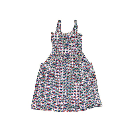 【USED】70's-80's ALLOVER PATTERN PINAFORE DRESS