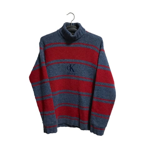 【USED】90'S CK CALVIN KLEIN JEANS HI-NECK WOOL SWEATER