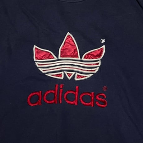 【USED】80'S adidas OLD SCHOOL TREFOIL EMBROIDERED SWEATSHIRT