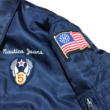 【USED】00'S NAUTICA FLIGHT JACKET NAVY