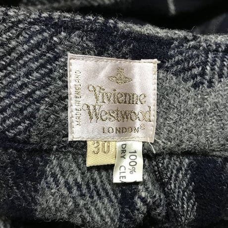 【USED】90'S VIVIENNE WESTWOOD TARTAN CHECK WOOL BONDAGE TROUSERS
