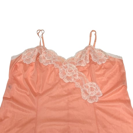 【USED】70's IMEC LINGERIE SLIP DRESS PINK ORANGE