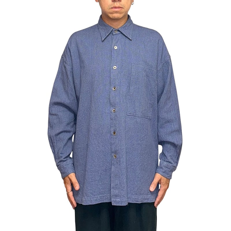 PERMANENTE⭐️ISSEY MIYAKE 長袖トップス シワ加工 ネイビー PERMANENTE⭐️ISSEY MIYAKE 長袖トップス シワ加工 ネイビー
