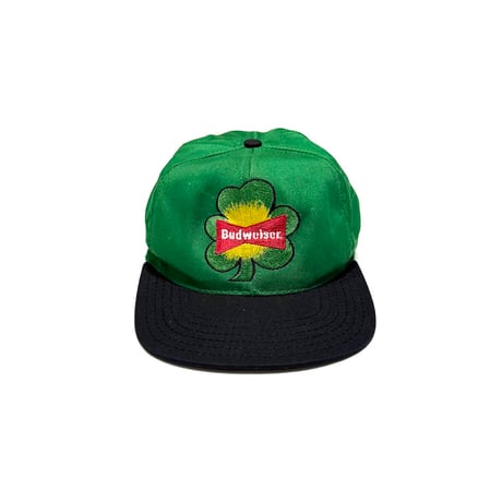 【USED】90's Budweiser CLOVER DESIGN 6-PANEL CAP